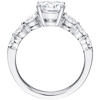 Dahlia round-cut diamond with six round accent diamonds by Eternity (.94 ctw.)