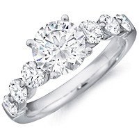 Dahlia round-cut diamond with six round accent diamonds by Eternity (.94 ctw.)