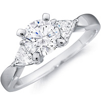 Etania round-cut diamond with trillion-cut diamond accents by Eternity (.30 ctw.)