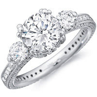 Soraya Diamond Ring With Diamond Accents and Diamond Band by Eternity (.68 ctw.)