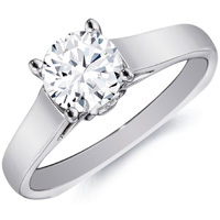 Adele Diamond Solitaire with Flat-Faced Band by Eternity (.08 ctw.)