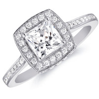 Monique Princess-Cut Diamond with Diamond Frame and Band by Eternity (.43 ctw.)