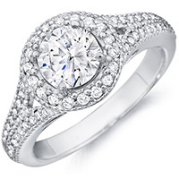 Tamar diamond ring with diamond studded band by Eternity (.35 ctw.)
