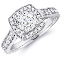 Tessa Cathedral Diamond Ring with Cushion Framed Setting (.50 ctw.)