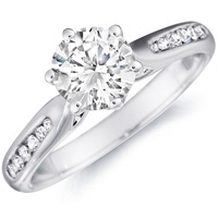 Nadia Diamond Channel Set Ring in Cathedral Setting (.14 ctw.)