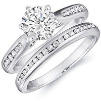 Nadia Diamond Channel Set Engagement Ring and Band Set (.30 ctw.)