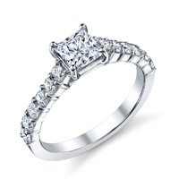 Lina Cathedral Princess Cut Diamond Ring (.58 ctw.)