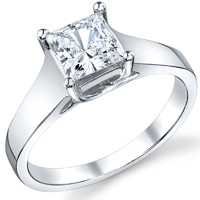 Delilah Wide Princess Solitaire Engagement Ring