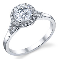 Halo Ring With Split Shank