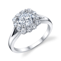 Katerina Diamond Halo Ring With Split Shank (.42 ctw.)
