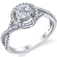 Crossover Pave Halo Ring