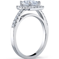 Princess Cut Halo Ring With Open Gallery