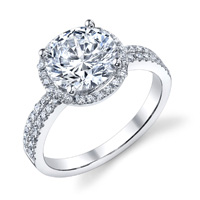 Gloria Pave Diamond Halo Ring