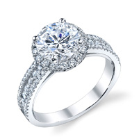 Rita Pave Diamond Halo Ring