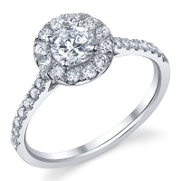 Pave Diamond Halo Ring