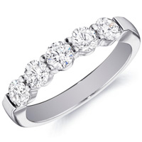 Rachel Gold Band Set With Five Diamonds by Eternity