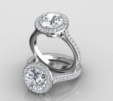 Channel Set Halo Ring With ...