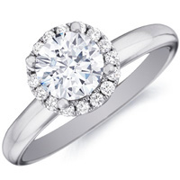 Charlotte Diamond Solitaire with Halo Setting (.17 ctw.)