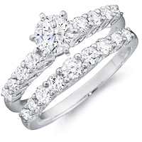 Camille round-cut diamond Engagement Ring with Matching Band by Eternity (1.08 ctw.)