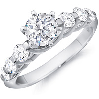Collette round-cut diamond with six round accent diamonds by Eternity (.73 ctw.)