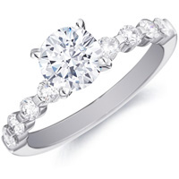 Karine Diamond Ring with Spaced Diamond Band by Eternity (.48 ctw)