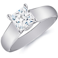 Tabitha Princess-Cut Diamond Solitaire with Wide Band by Eternity (.14 ctw.)