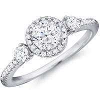 Zora diamond ring with diamond accents and diamond studded band by Eternity (.40 ctw.)