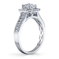 Taylor Pave Round Cut Diamond Ring With Cushion Halo (.52 ctw.)