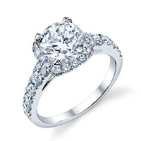 Sheila Cushion Halo With Round Cut Diamond Ring